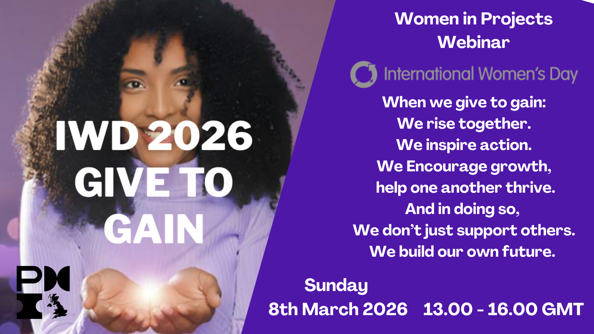 International Women’s Day 2026 – Give To Gain Webinar. Hosted by PMI Germany. 8th March 2026