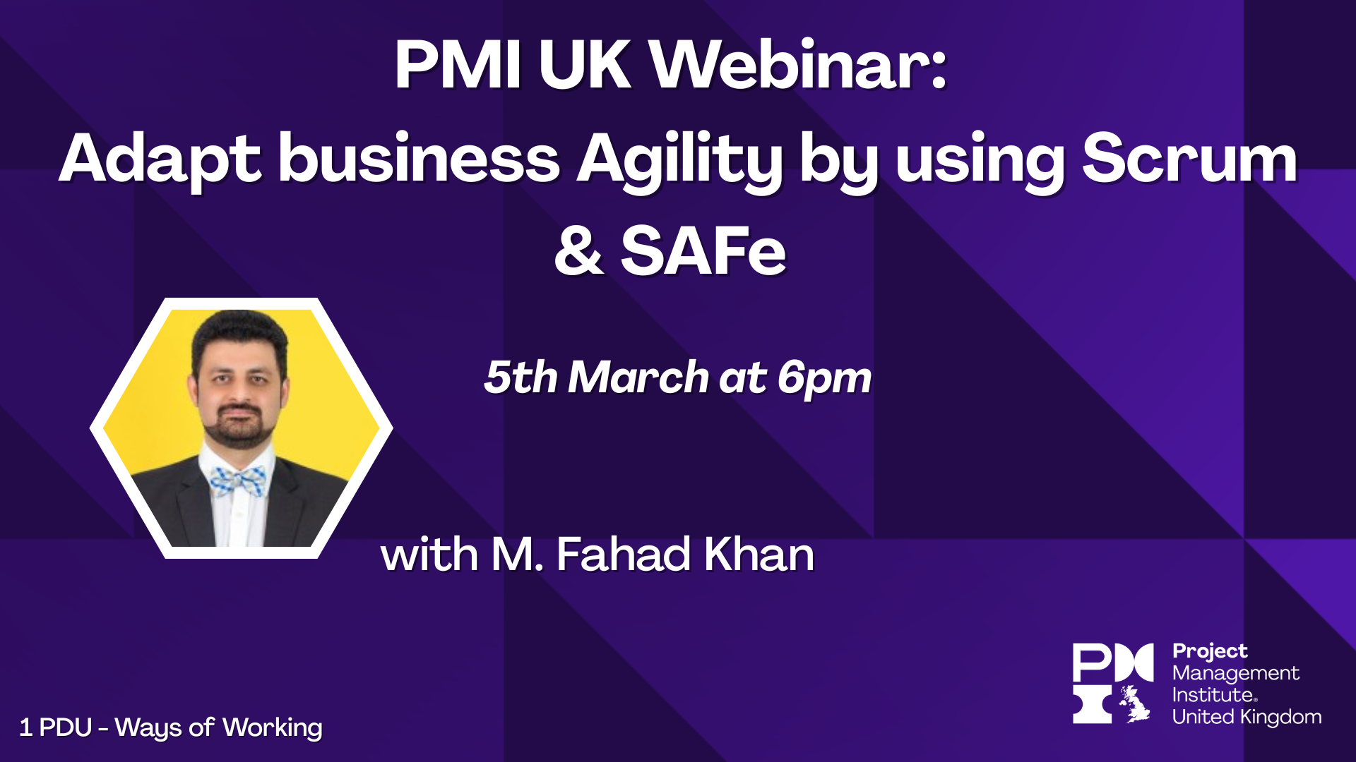 PMI UK Webinar: Adapt business Agility by using Scrum & SAFe. 5th March 2026