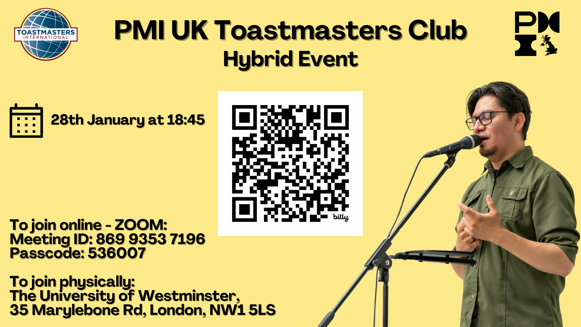 PMI UK Toastmasters. 28th January 2026